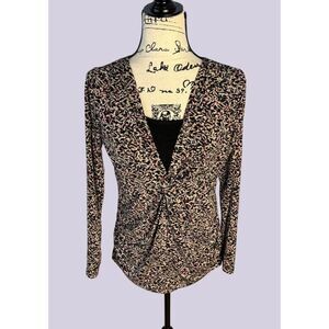 Motherhood Maternity Women's Size Small Twist Knot Front Long Sleeve Blouse Top